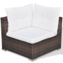 Set muebles de jardín 5 piezas y cojines ratán sintético marrón en Conjuntos de jardín | Comprar online en Foru.es