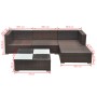 Set muebles de jardín 5 piezas y cojines ratán sintético marrón en Conjuntos de jardín | Comprar online en Foru.es