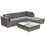 Set de muebles de jardín 5 pzas y cojines ratán sintético gris en Conjuntos de jardín | Comprar online en Foru.es