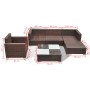 Set muebles de jardín 6 piezas y cojines ratán sintético marrón en Conjuntos de jardín | Comprar online en Foru.es