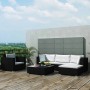 Set muebles de jardín 6 piezas y cojines ratán sintético negro en Conjuntos de jardín | Comprar online en Foru.es