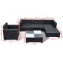 Set muebles de jardín 6 piezas y cojines ratán sintético negro en Conjuntos de jardín | Comprar online en Foru.es