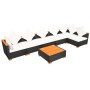 Muebles de jardín y cojines 7 piezas ratán sintético negro en Conjuntos de jardín | Comprar online en Foru.es
