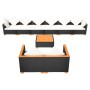 Set de muebles de jardín 9 pzas y cojines ratán sintético negro en Conjuntos de jardín | Comprar online en Foru.es