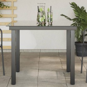 Mesa de jardín de aluminio y vidrio negra 80x80x74 cm en Mesas de jardín | Comprar online en Foru.es