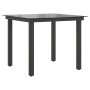 Mesa de jardín de aluminio y vidrio negra 80x80x74 cm en Mesas de jardín | Comprar online en Foru.es