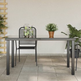 Mesa de jardín de aluminio y vidrio negra 150x90x74 cm en Mesas de jardín | Comprar online en Foru.es