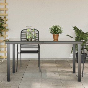 Mesa de jardín de aluminio y vidrio negra 150x90x74 cm en Mesas de jardín | Comprar online en Foru.es