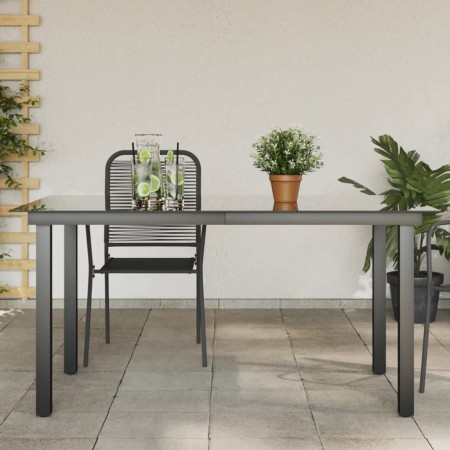 Mesa de jardín de aluminio y vidrio negra 150x90x74 cm en Mesas de jardín | Comprar online en Foru.es