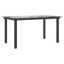 Mesa de jardín de aluminio y vidrio negra 150x90x74 cm en Mesas de jardín | Comprar online en Foru.es