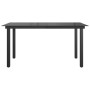 Mesa de jardín de aluminio y vidrio negra 150x90x74 cm en Mesas de jardín | Comprar online en Foru.es