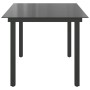 Mesa de jardín de aluminio y vidrio negra 150x90x74 cm en Mesas de jardín | Comprar online en Foru.es