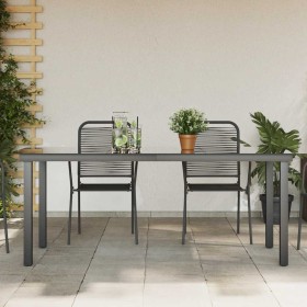 Mesa de jardín de aluminio y vidrio negra 190x90x74 cm en Mesas de jardín | Comprar online en Foru.es