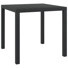 Mesa de jardín de aluminio y WPC negra 80x80x74 cm en Mesas de jardín | Comprar online en Foru.es