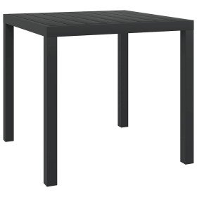 Mesa de jardín de aluminio y WPC negra 80x80x74 cm en Mesas de jardín | Comprar online en Foru.es