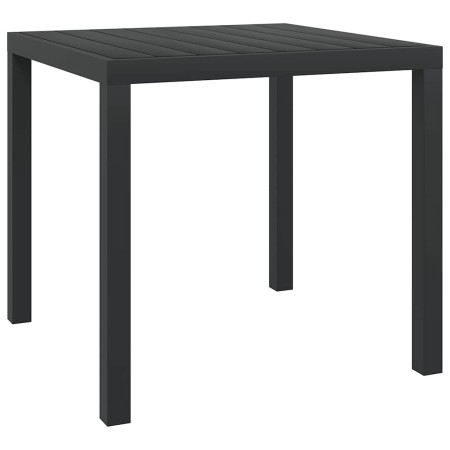 Mesa de jardín de aluminio y WPC negra 80x80x74 cm en Mesas de jardín | Comprar online en Foru.es