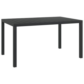 Mesa de jardín de aluminio y WPC negra 150x90x74 cm en Mesas de jardín | Comprar online en Foru.es