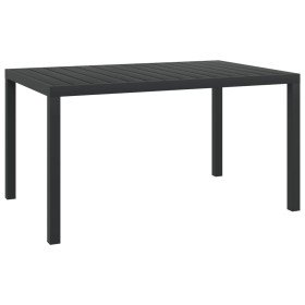 Mesa de jardín de aluminio y WPC negra 150x90x74 cm en Mesas de jardín | Comprar online en Foru.es