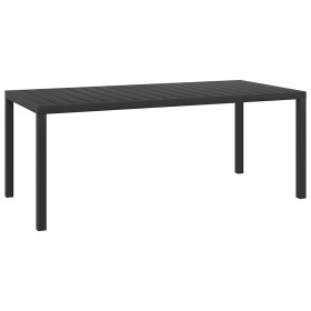 Mesa de jardín de aluminio y WPC negra 185x90x74 cm en Mesas de jardín | Comprar online en Foru.es