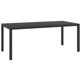 Mesa de jardín de aluminio y WPC negra 185x90x74 cm en Mesas de jardín | Comprar online en Foru.es