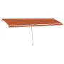 Toldo manual retráctil con luz LED naranja y marrón 600x300 cm en Toldos | Comprar online en Foru.es