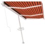 Toldo manual retráctil con luz LED naranja y marrón 600x300 cm en Toldos | Comprar online en Foru.es