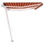 Toldo manual retráctil con luz LED naranja y marrón 600x300 cm en Toldos | Comprar online en Foru.es