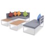 Set de muebles de jardín 4 piezas y cojines aluminio y WPC en Conjuntos de jardín | Comprar online en Foru.es