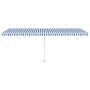 Toldo de pie automático azul y blanco 600x300 cm en Toldos | Comprar online en Foru.es