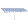 Toldo de pie automático azul y blanco 600x300 cm en Toldos | Comprar online en Foru.es