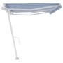 Toldo de pie automático azul y blanco 600x300 cm en Toldos | Comprar online en Foru.es