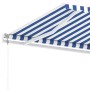 Toldo de pie automático azul y blanco 600x300 cm en Toldos | Comprar online en Foru.es