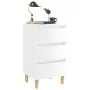 Mesita de noche patas madera 2 uds blanco brillo 40x35x69 cm de vidaXL, Mesitas de noche - Ref: Foro24-805900, Precio: 107,48...
