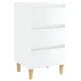 Mesita de noche patas madera 2 uds blanco brillo 40x35x69 cm de vidaXL, Mesitas de noche - Ref: Foro24-805900, Precio: 107,48...