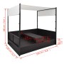 Cama de jardín con toldo ratán sintético negro 190x130 cm en Camas para exterior | Comprar online en Foru.es