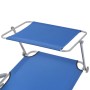 Tumbona con toldo de acero acero azul en Tumbonas | Comprar online en Foru.es