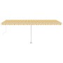 Toldo de pie automático amarillo y blanco 600x300 cm en Toldos | Comprar online en Foru.es