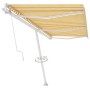 Toldo de pie automático amarillo y blanco 600x300 cm en Toldos | Comprar online en Foru.es