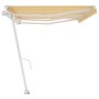 Toldo de pie automático amarillo y blanco 600x300 cm en Toldos | Comprar online en Foru.es