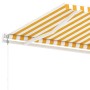 Toldo de pie automático amarillo y blanco 600x300 cm en Toldos | Comprar online en Foru.es