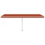 Toldo de pie automático naranja y marrón 600x300 cm en Toldos | Comprar online en Foru.es