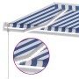 Toldo automático LED sensor de viento azul y blanco 600x300 cm en Toldos | Comprar online en Foru.es