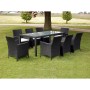 Set comedor de jardín 9 piezas y cojines ratán sintético negro en Conjuntos de jardín | Comprar online en Foru.es