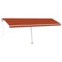 Toldo automático LED sensor de viento naranja marrón 600x300 cm en Toldos | Comprar online en Foru.es