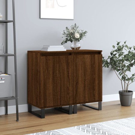 Aparadores 2 uds madera de ingeniería marrón roble 40x35x70 cm de vidaXL, Aparadores - Ref: Foro24-831083, Precio: 71,09 €, D...