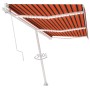 Toldo automático LED sensor de viento naranja marrón 600x300 cm en Toldos | Comprar online en Foru.es
