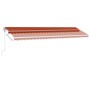 Toldo automático LED sensor de viento naranja marrón 600x300 cm en Toldos | Comprar online en Foru.es