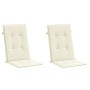 Cojín silla de jardín respaldo alto 2 uds tela crema 120x50x3cm en Decoración | Comprar online en Foru.es