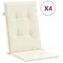 Cojín silla de jardín respaldo alto 4 uds tela crema 120x50x3cm en Decoración | Comprar online en Foru.es