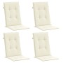 Cojín silla de jardín respaldo alto 4 uds tela crema 120x50x3cm en Decoración | Comprar online en Foru.es